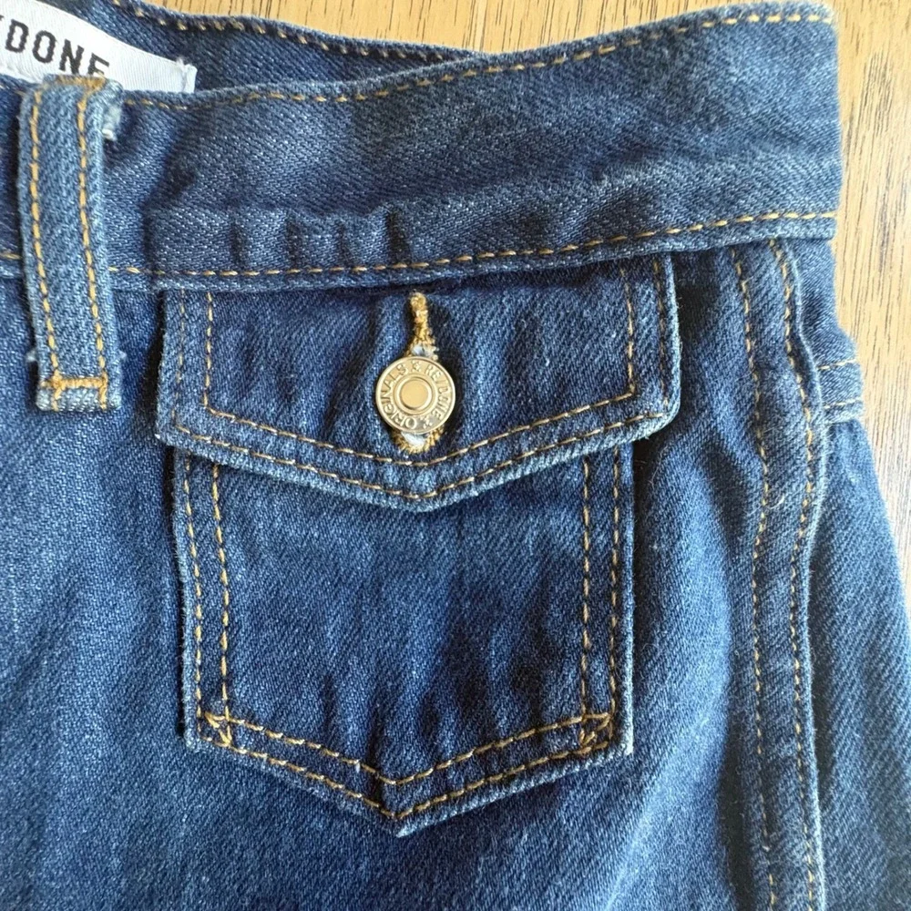 $315 RE/DONE True Rinse High Rise Wide Leg Jeans Blue Denim Women's Size 24 X 32